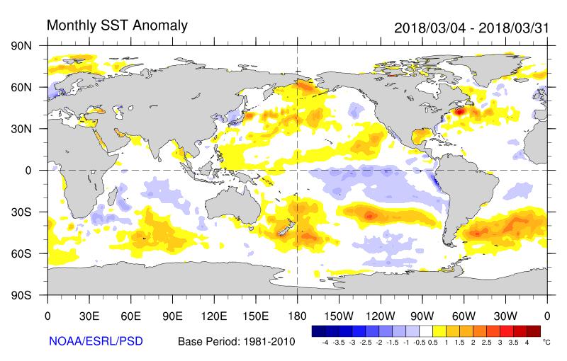 Figure 5: Sea Surface Temperature anomalies for the period 04