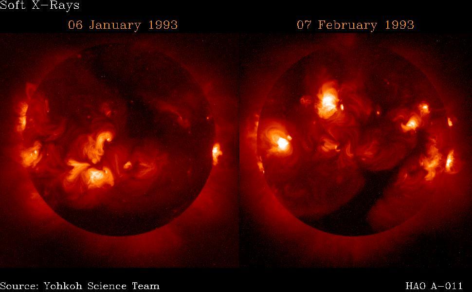 Coronal Holes Usually found at the poles, they can