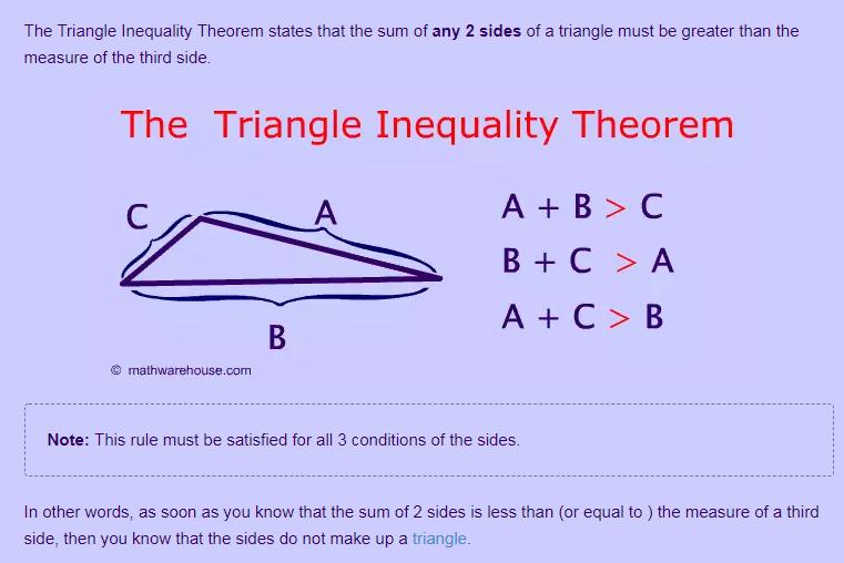 Triangle Inequality Theorem https://www.youtube.com/watch?