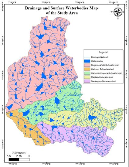 Figure 6: Drainage and Surface Water Figure 7: Soil Texture Map of the Study bodies Map of the Study Area.