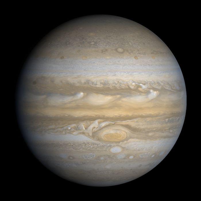 Jupiter Largest planet Has thin rings Has a great red spot, which is a