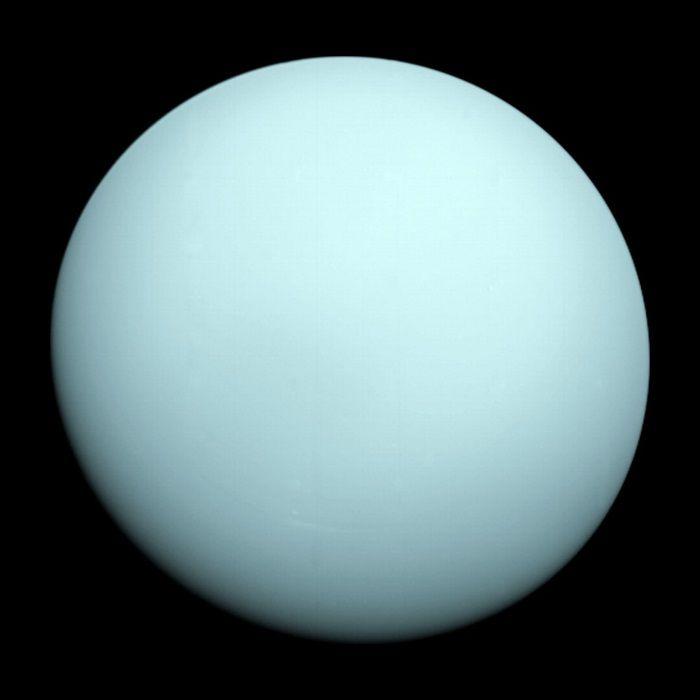 Uranus Not visible to the naked eye Orbits on its side, nearly perpendicular to the sun