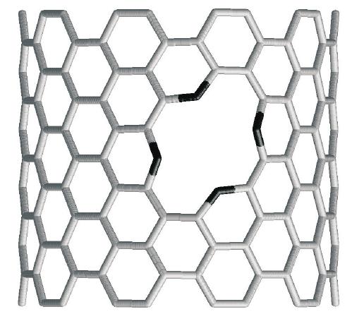 The radius of the nanotube is calculated as: R = a 3 (n1 2 + n2 2 + n1n2)/ (2π) (1) where a = 0.142 [nm] is the C C bond length. One type of nanotubes, armchair (n1 = n2, i.e. R = 0.