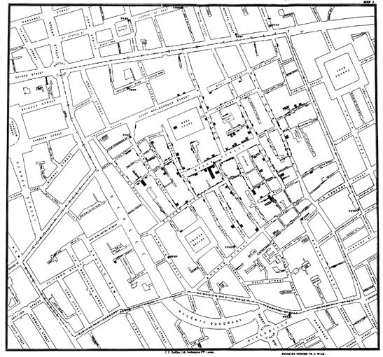 Chapter 1 The Many Uses of GIS Figure 1.3 During an outbreak of cholera in London in 1854, Dr.