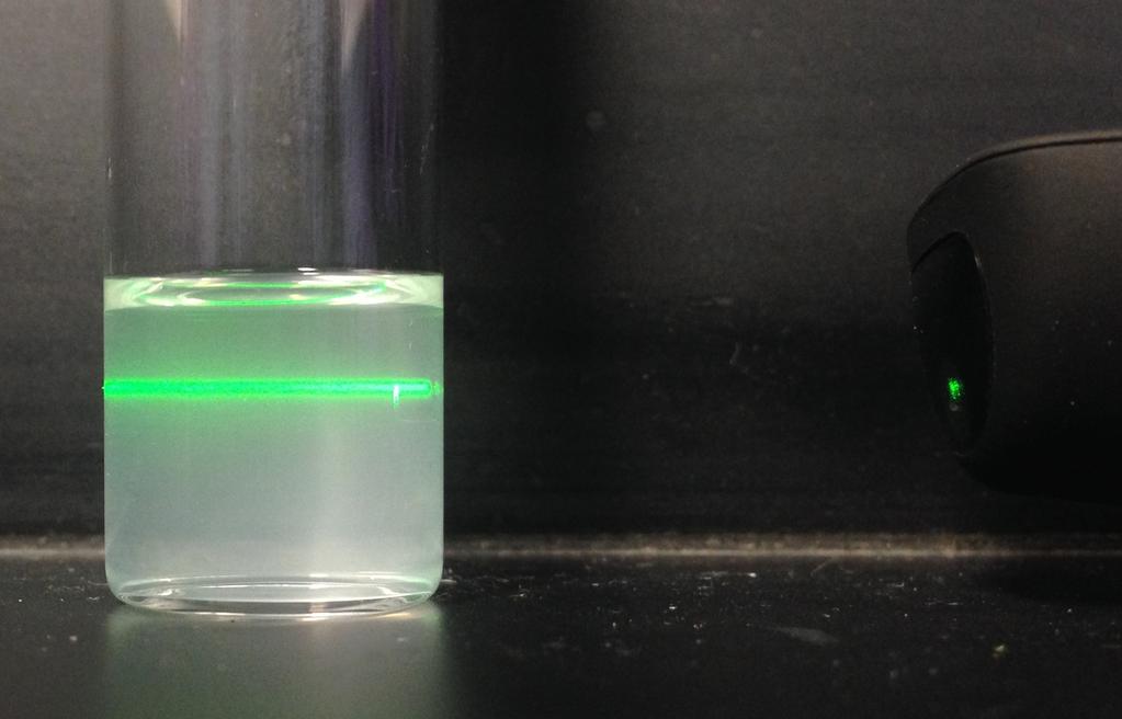 Bottom) Green laser shining through PT100 h-bn