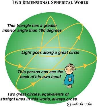 Spherical Geometry no parallel lines Surface of a sphere Lines are great