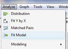 Then, you have to select Fit Model from the Analyze menu. Figure 10.
