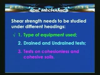 Soil Mechanics Prof. B.V.S. Viswanathan Department of Civil Engineering Indian Institute of Technology, Bombay Lecture 46 Shear Strength of Soils Lecture No.