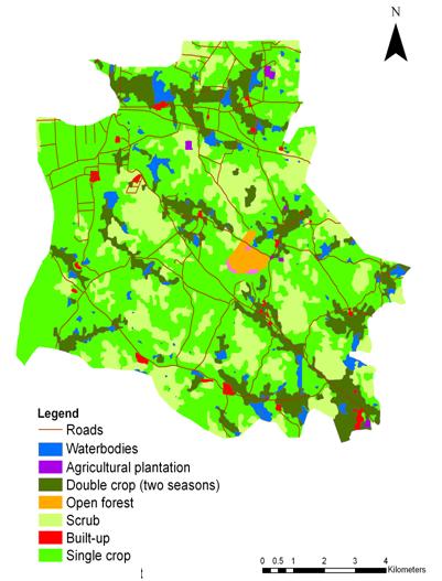 7. Results and Discussion Land use/land cover pattern as delineated from Landsat-MSS and Resourcesat-2 LISS-IV data were used to study its temporal behavior and the urban sprawl that has occurred in