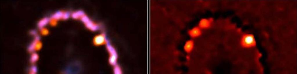 EXPANDING SHOCKS Right image in 1997, bright spots