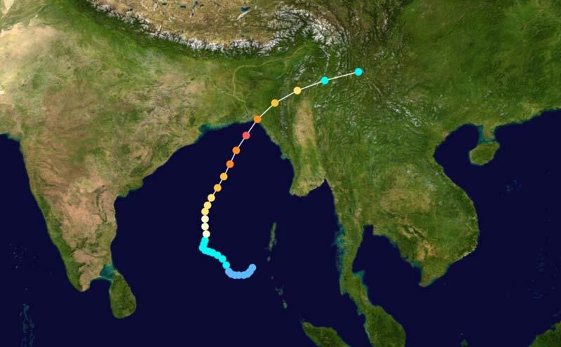 1991 Bangladesh cyclone: 144,000 fatalities 29 April