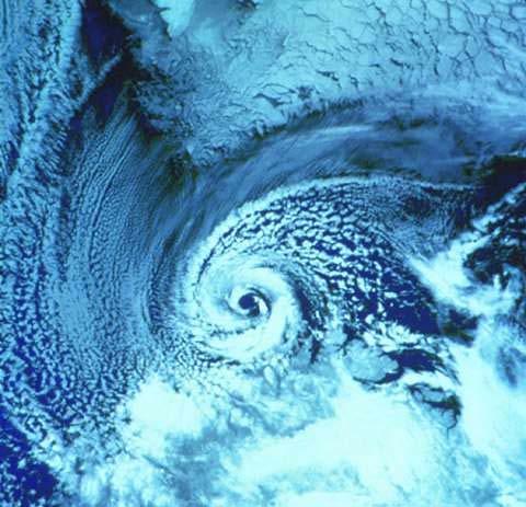 Polar lows Tight, intense cyclones like these sometimes develop over the Arctic Ocean and the