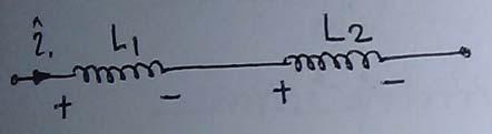 4. Series Connection of Coupled coils:- Let, two coils of self-inductances L and L are connected in