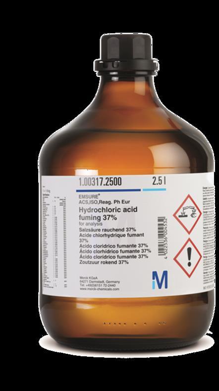 pouring Unique, clear and complete labeling With product specifications and all relevant hazard declartions Made of specially treated