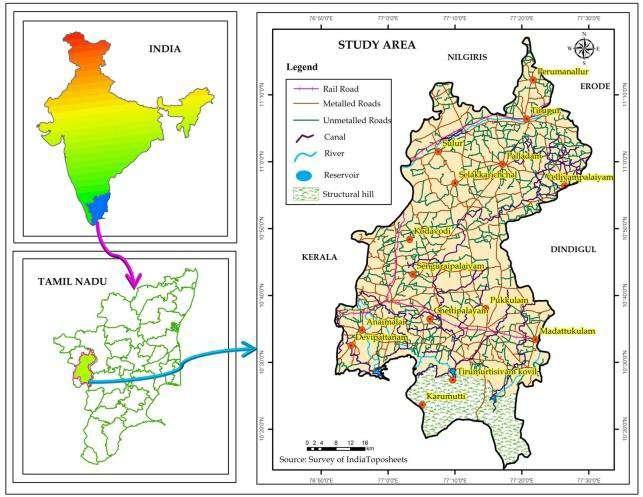 5692878 Temperature maximum 34.90c, minimum 18.40c Tiruppur district The total population (2001) 1917033 and (2011) - 4369081Rainfall (in mm) Normal - North East Monsoon- 328.