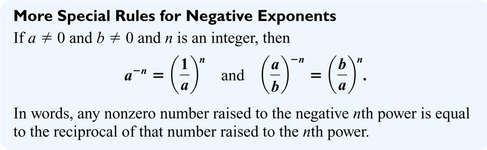More Special Rules for Negative Exponents Copyright