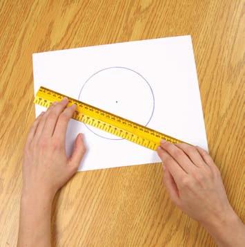 onnect Imagine fixing one end of a ruler and rotating the ruler across a circle. s one edge of the ruler sweeps across the circle, it intersects the circle at 2 points.
