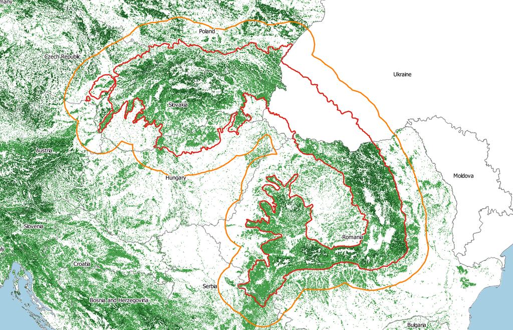 Informational support for the Carpathian Convention Mapping component - forest footprint / LULC mapping / forest stratification process EU / International data sources Outdated Not detailed enough