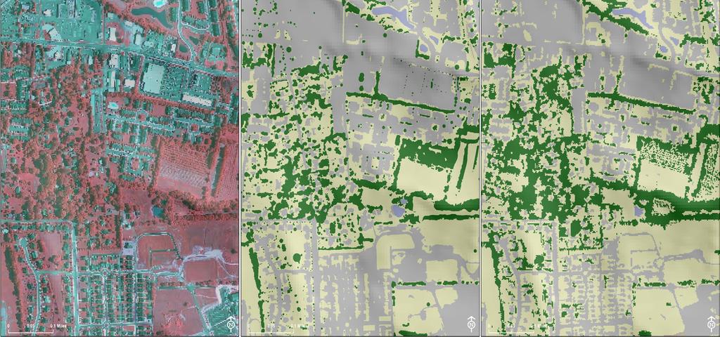 As more objective approaches have been adopted in the classification process, the resulting land cover classification has increasingly realistic and accurate land cover features.