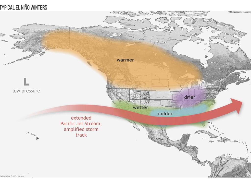 Keep in mind this pattern is not the case for EVERY El Niño winter.