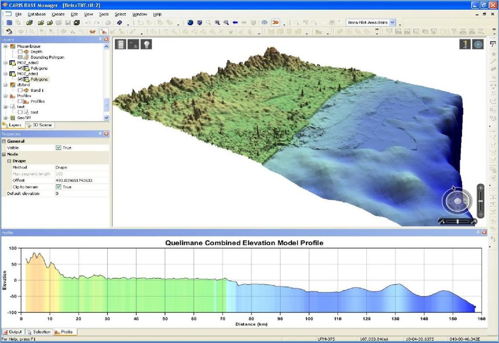 Based upon the workflow to create a combined elevation model for Beira as described above, a training manual was created and in February 2012 a two-week training event was held at the INAHINA office