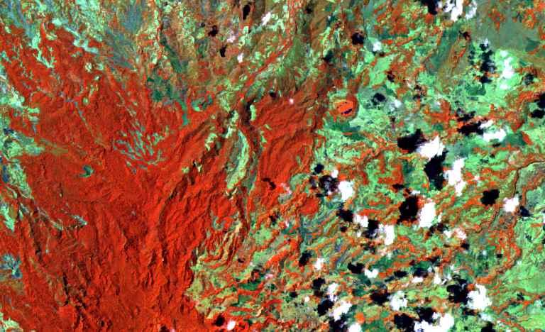 This is a portion of a Landsat Thematic Mapper (TM) image acquired over the northern part of Madagascar in