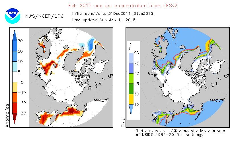 CFS Sea Ice Forecast February