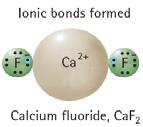 oxygen ions, O 2 Write the chemical formula of the ionic compound calcium fluoride Groups of