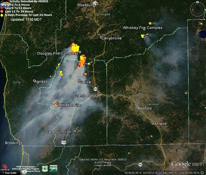 2014 Washingn and Oregon Fire Season Outlook July 28, 2013 Large wildland fires in Southwest Oregon.