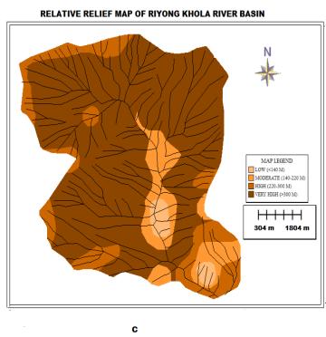 Drainage Density study of the basin has been done to understand the erosional status of the basin and to correlate it with the landslide susceptibility.