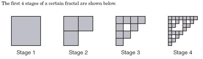 1. If the pattern continues, draw the 5 th stage. 2. Explain how you generated Stage 5. 3. Complete the table that represents the five stages in terms of the number of shaded squares.