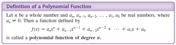3.2 Introduction to Polynomial Functions