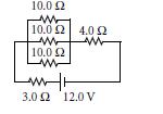 28) Use the diagram to answer the following questions. A) What is the equivalent resistance of the circuit? 10.33 B) What is the total current of the circuit? 1.16 A C) What is the Potential Difference across each resistor?