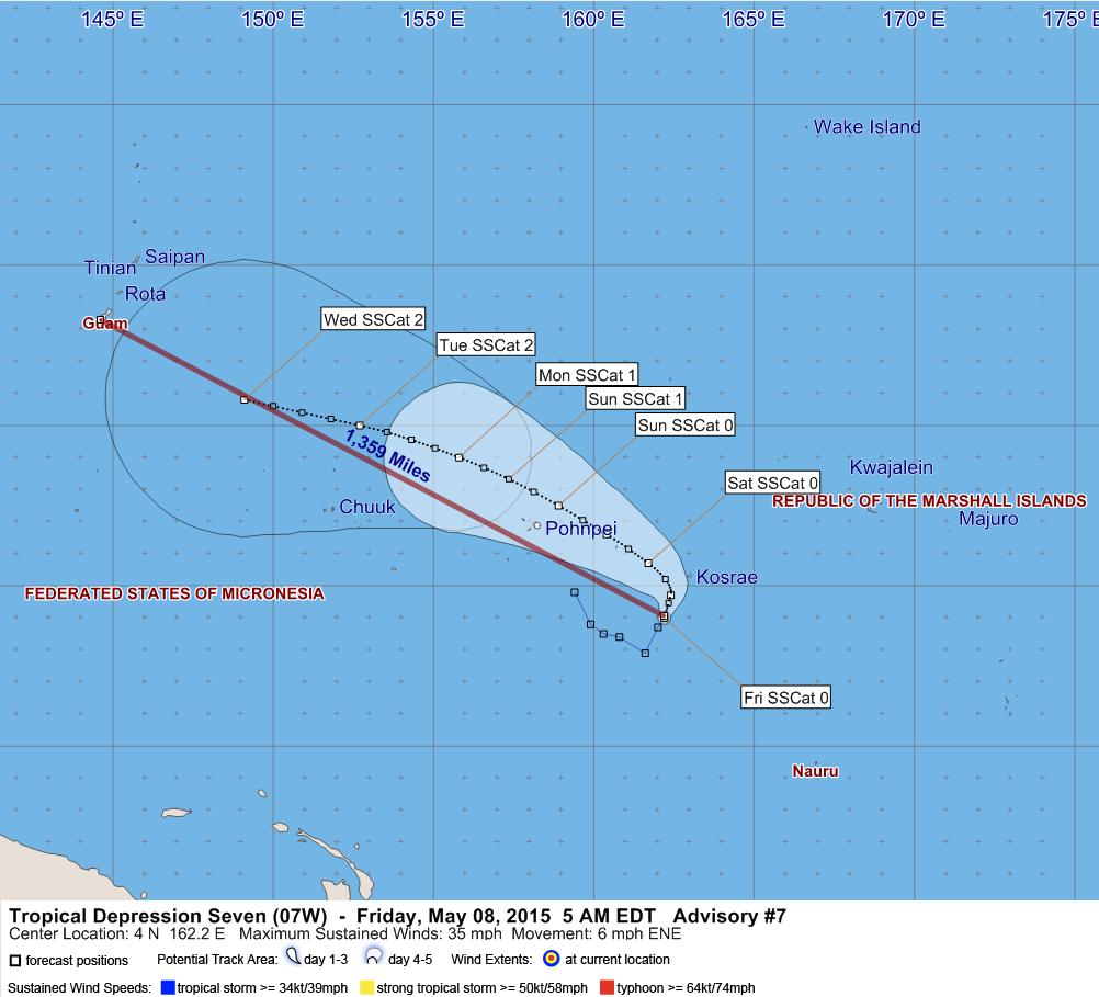 Tropical Depression 07 Western Pacific Tropical Depression 07 (Advisory #7 as of 5:00 a.m.
