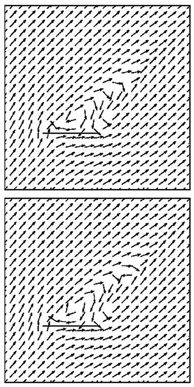 method are compared with respect to their allowable cell dimension. Figure 4 shows the two-dimensional flowfield of a square (580 λ 580 λ ) with a flat plate whose length is 60 λ (2.