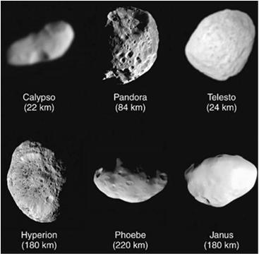 numerous than the medium and large moons Not enough gravity to be spherical: potato shaped Many have prograde orbits, and so