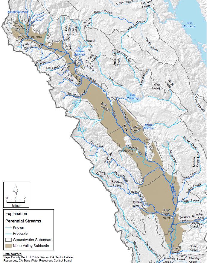 Groundwater Interactions with Surface Water Perennial Streams Recharge the Napa Valley Subbasin Groundwater