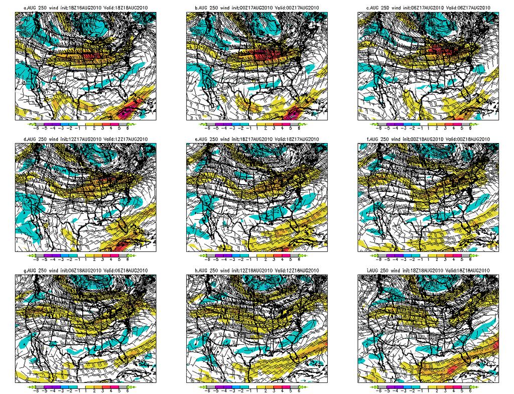 Figure 3. As in Figure 2 except for 250 hpa winds and wind anomalies. 17 th to the evening on the 18 th.