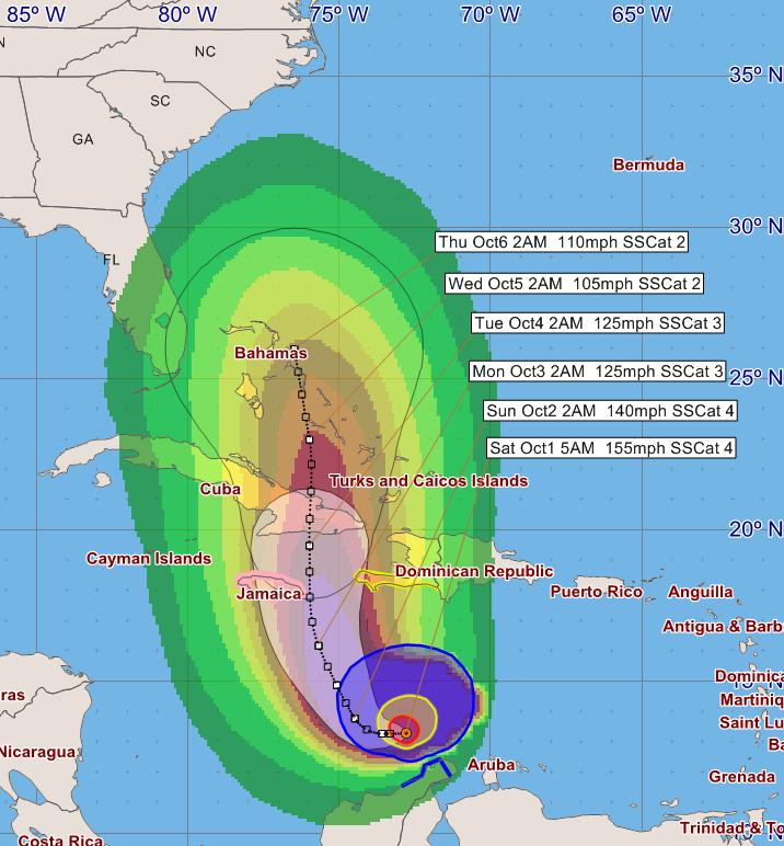 Tropical Outlook Atlantic Hurricane Matthew (CAT 4) (Advisory #13A as of 8:00 a.