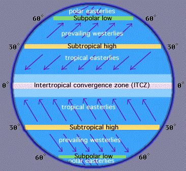 Coriolis effect Earth rotation causes deflection of air in the atmosphere Wind Global wind