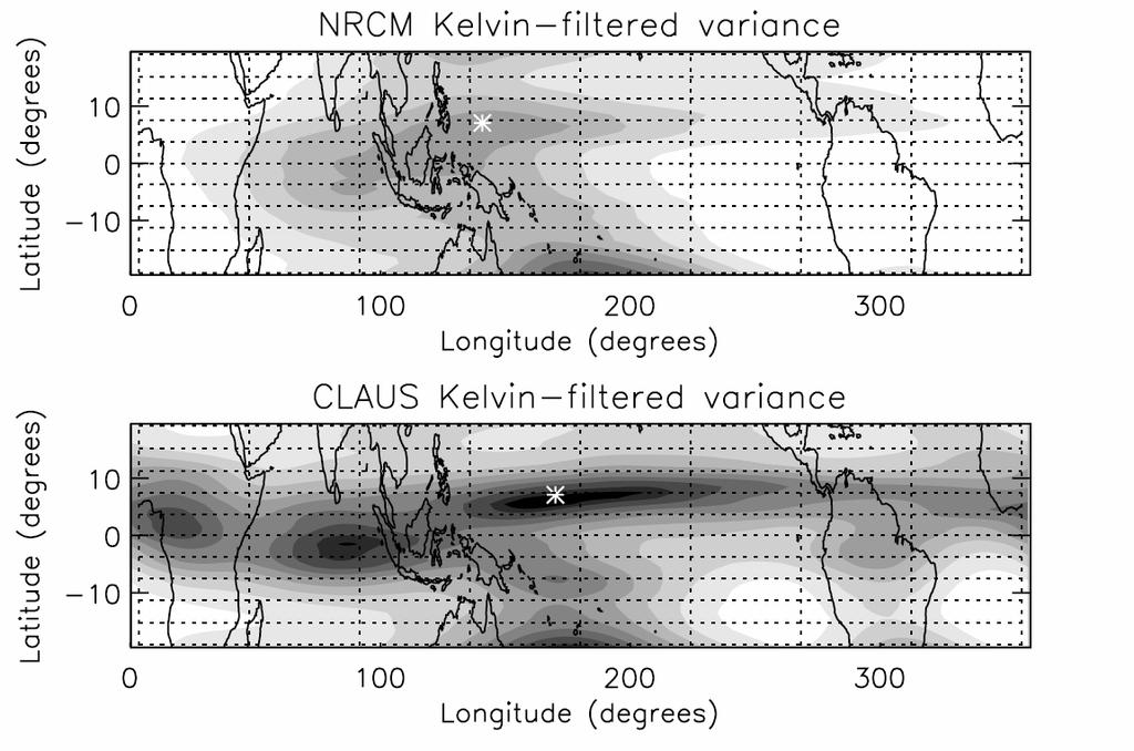 Kelvin Wave Variance and Structure Low Kelvin wave variance in the deep
