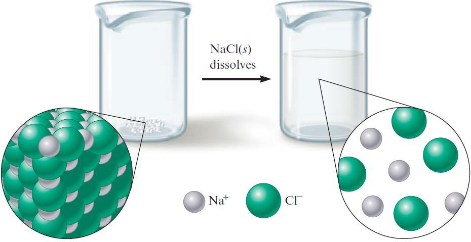 Soluble Salts Salts such as NaCl contain an array of cations and