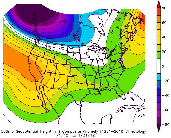 No wonder why most of the USA had ABOVE NORMAL temperatures during JANUARY 2012, with the