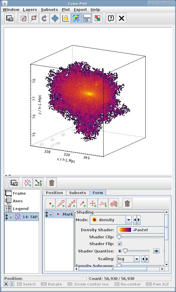 5 MASS GROWTH OF A HALO 4 Particles of a dark matter halo For a few simulations, CosmoSim also provides the snapshots of selected timesteps; an extract of the this data is also available with the AIP