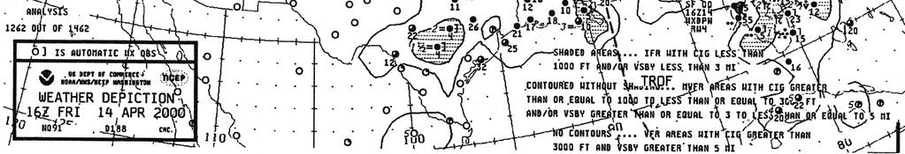 [12-23/1/3 & 12-23/Figures 24 & 25] Georgia? Referring to the figure above, the IFR weather in cen- A. Stationary. B. Occluded. tral Texas is due to C. Retreating. A. intermittent rain.