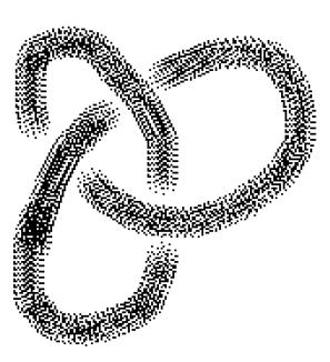 Figure 2: The Trefoil As A Closed Loop A knot presented in closed loop form is a robust object, capable of being pushed and twisted into many topologically equivalent forms.
