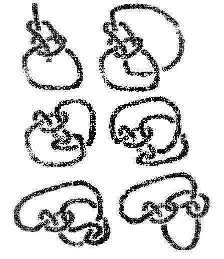 Figure 6: Closing The Bowline To Form A Knot And Showing A Pictorial Pathway From The Closed Loop Bowline To The Clasped Trefoils these rings to two separated rings because the linking number of