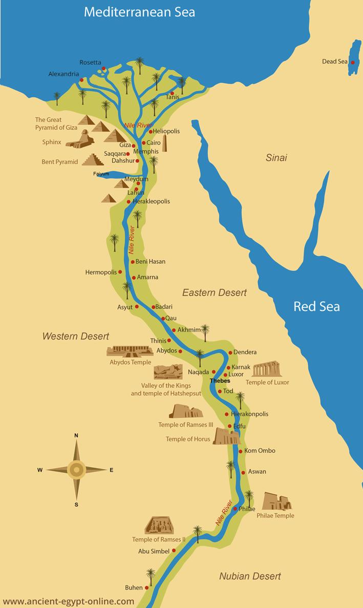 Egyptian Geography Egyptian civilization established on the shores of the Nile about 5000 years ago; The yearly flood of the Nile brings sediments and nutriments that enrich the surrounding soils