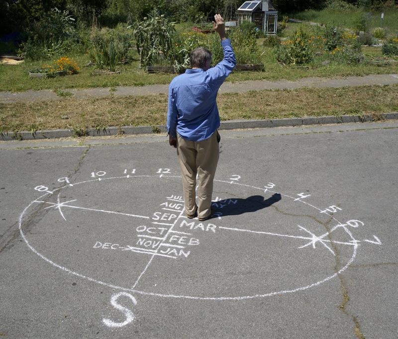 Sol Schoolho use ar Solar Schoolhouse Human Sundial Project Description Analemmatic sundials are sundials which have a movable gnomon (the gnomon is the part that casts the shadow).