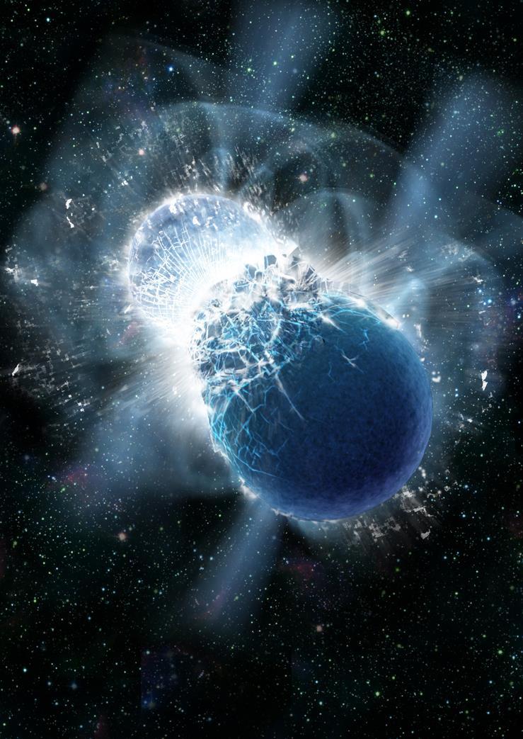 Neutron Stars Can Fuse Heavy Elements If the mass of the collapsed core that is left behind is not big enough to become a black hole, the end result is a ball of neutrons a few miles in diameter